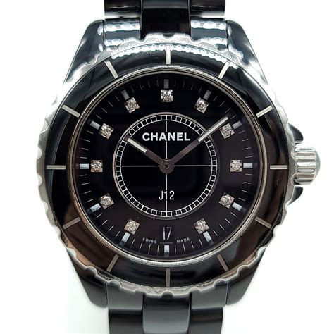 chanel black watch with diamonds price|Chanel j12 white with diamonds.